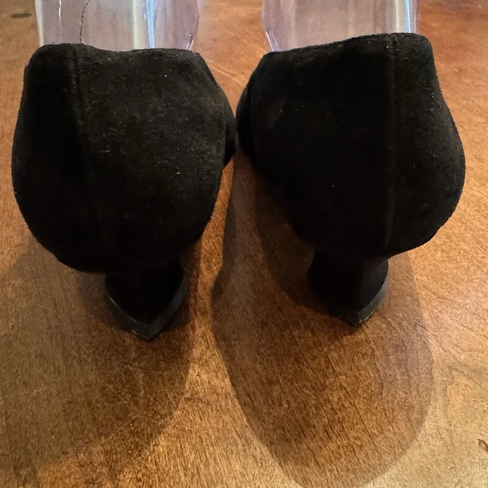 Thierry Rabotin Pumps Women 39 Black Suede Kitten Heel Cutout Made in Italy - Picture 7 of 13